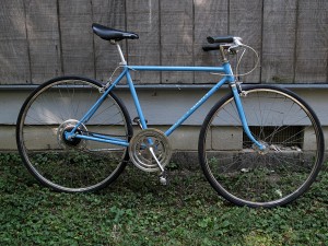 Schwinn Varsity, repaired and modified. Click to embiggen.