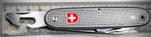 Swiss Army Knife with can opener attachment open