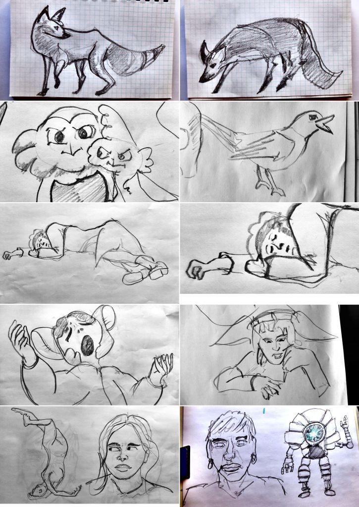 Ten practice sketches