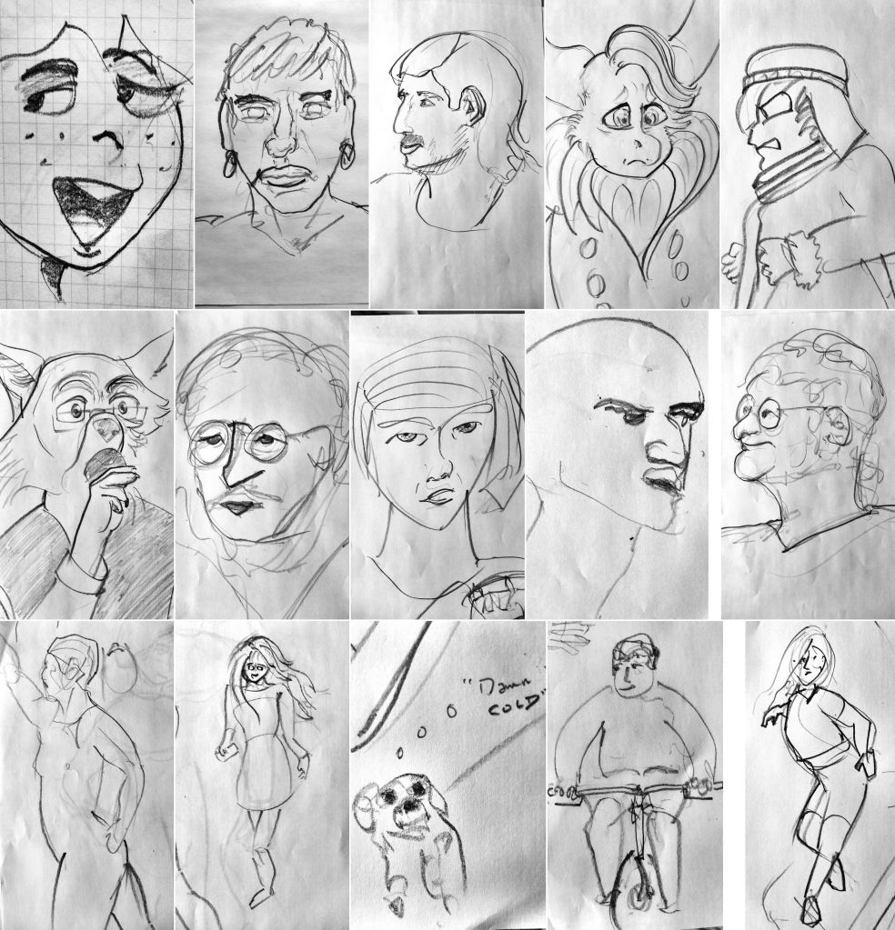 Fifteen practice sketches