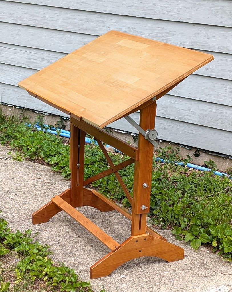 Wooden drafting table just refurbished